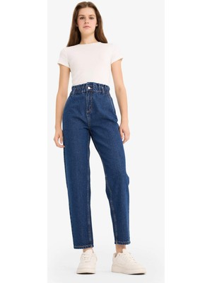 DeFacto Paperbag Yüksek Bel Düz Paça Uzun Jean Pantolon F2018AX25WN