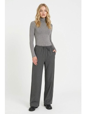 DeFacto Wide Leg Geniş Bol Paça Beli Lastikli Bağcıklı Cepli Kumaş Palazzo Pantolon C1428AX26SP