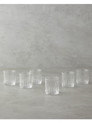 English Home Linear Cam 6'lı Kahve Yanı Bardak 90 ml Şeffaf