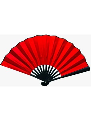 Plastik Kumaş Yelpaze 12'li Kırmızı Modern Asır. (9380)