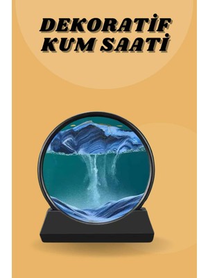 Kum Saati Yuvarlak Şık Kum Tablosu Dekoratif Kum Sulu Kum Saati Dinç Store