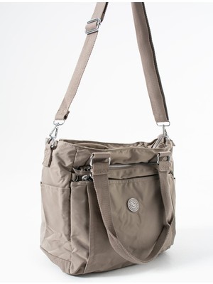 Sanmorris Kadın 4 Bölmeli Suya Dayanıklı  Saten Kumaş Çapraz ve Omuz Askılı Çanta