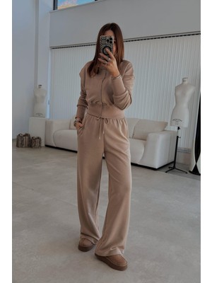 Et Camel Fermuarlı Eşofman Takımı