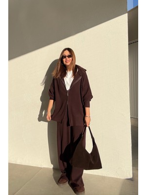 Et Mürdüm Fermuarlı Triko Takım