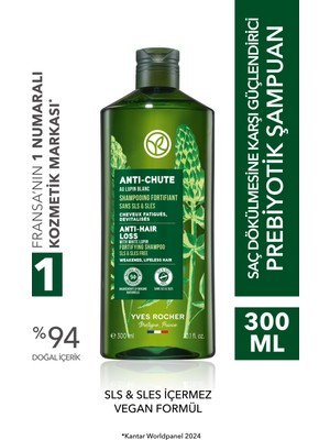 Yves Rocher Güçlendirici Prebiyotik Şampuan-Saç Dökülmesine Karşı/Anti-Chute-SLS,SLES içermez,Vegan-300ml