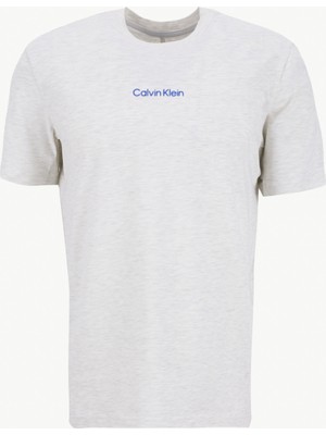 Calvin Klein Jeans Bisiklet Yaka Düz Gri Erkek T-Shirt LVGMF5K100P74 Lıfestyle Ss Tee