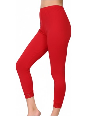 Lonca Tekstil Bilek Bölgesi Dantel Işlemeli Kadın Tayt