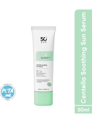 Wiwify Yatıştırıcı Onarıcı Yüksek Korumalı Centella Soothing Sun Serum SPF 50 + Pa ++++ 50 ml