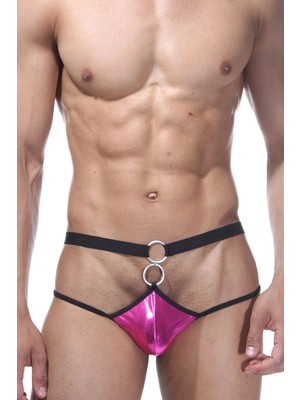 Beruflic Secret Moda Fantezi Pembe Önü Halkalı Seksi  Erkek String-Tanga BC4594