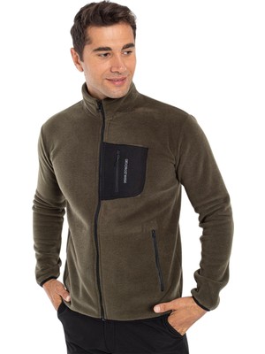 Crozwise Polar Fermuarlı Haki Erkek Outdoor Sweatshirt 6044-04