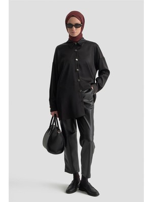 Armine Saten Tunik Siyah