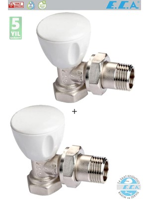 Yapı Kalite Eca Rv3 1/2 Köşe Radyatör Vanası 2 Adet 602120641