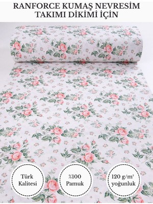 Fabricstown Renkli Baskılı Ranforce Kumaş – Pamuk Nevresimlik Kumaş, 240 cm En