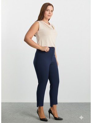 Selen Normal Bel Normal Lacivert Kadın Pantolon 25KSL5461