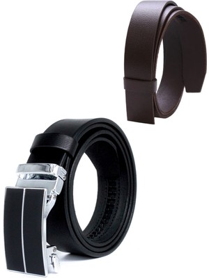 Livize 2'li Otomatik Tokalı Deliksiz Manda Derisi Klasik Erkek Kemeri