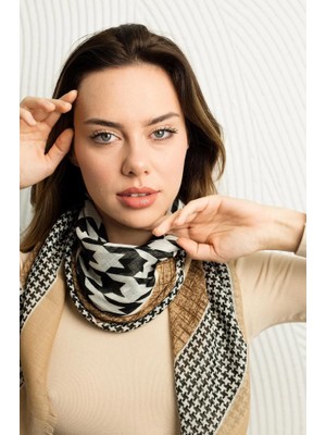 Modex Kazayağı Desenli Renkli Eşarp Fular (Ölçü: 100 X100 Cm)