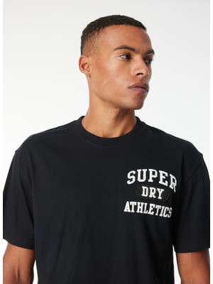 Superdry Bisiklet Yaka Baskılı Siyah Erkek T-Shirt M1011914A02A_EMB Superstate Ath Log