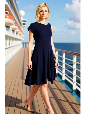 Benerly Kadın Asimetrik Yaka Kolsuz Örme Büyük Beden Elbise Fonksiyonel Şık