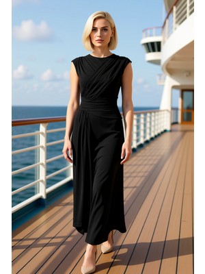 Benerly Kadın Bisiklet Yaka Kolsuz Örme Kalıp Bodycon Maxi Elbise Fonksiyonel Dayanıklı Kaliteli Şık