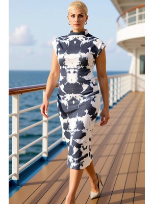 Benerly Kadın Büyük Beden Bisiklet Yaka Kolsuz Krep Örme Elbise Fonksiyonel Dayanıklı Şık %100 Pamuk