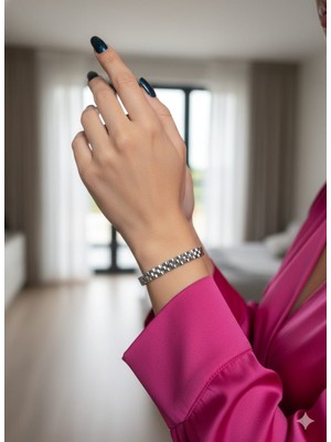 Livaz Accessories Çelikkadın Zincir Desenli Kelepçe