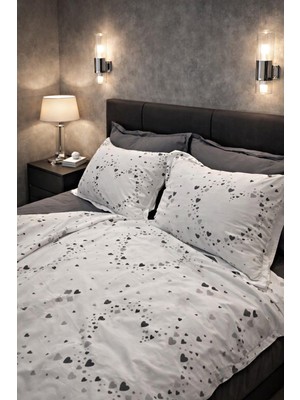 Miar %100 Pamuk Çift Kişilik Lastikli Çarşaflı Nevresim Seti – 4 Adet Yastık Kılıflı,toplam 6 Parça