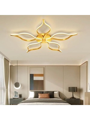 Hevsel Siyah Gövde, Anahtardan 3 Renk Işık, Yonca Plafonyer Led Avize