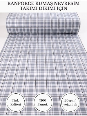 Fabricstown Renkli Baskılı Ranforce Kumaş – %100 Pamuk Nevresimlik Kumaş, 240 cm En