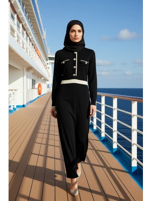 Benerly Kadın Bisiklet Yaka Standart Kol Triko Kalıp Maxi Elbise Fonksiyonel Kaliteli