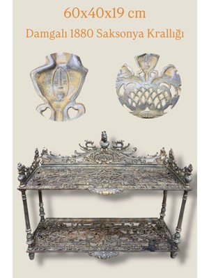 TT 1880 Saksonya Krallığı Damgalı 60 cm 40 cm 19 cm Ölçülerinde Metal Raf Dolap.