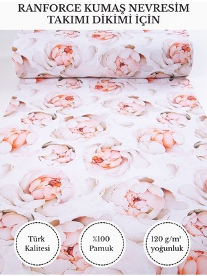 Fabricstown Renkli Baskılı Ranforce Kumaş – %100 Pamuk Nevresimlik Kumaş, 240 cm En