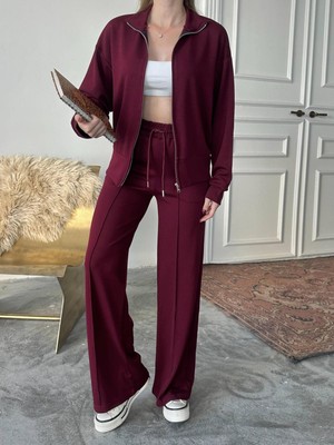 Berk My Kadın Modal Kumaş Çimalı Fermuarlı Dik Yaka Takım Çimalı Tam Fermuarlı Takım