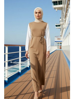 Benerly Kadın Bisiklet Yaka Standart Kol Düz Desen Triko Elbise Fonksiyonel Dayanıklı Kaliteli Şık