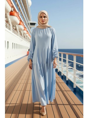 Benerly Kadın Bisiklet Yaka Standart Kol Uzun Kol A Line Kalıp Örme Elbise Fonksiyonel Dayanıklı Şık