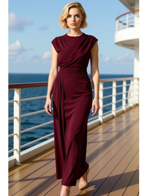 Benerly Kadın Bisiklet Yaka Kolsuz Örme Kalıp Bodycon Maxi Elbise Fonksiyonel Dayanıklı Kaliteli Şık