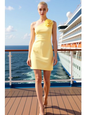 Benerly Kadın Asimetrik Yaka Kolsuz A Kesim Dokuma Elbise 88 12 Fonksiyonel Spor