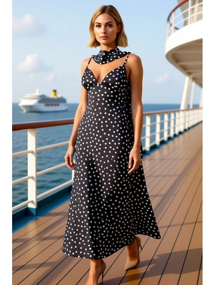 Benerly Kadın V Yaka Kolsuz Saten Dokuma Shift Kalıp Maxi Elbise Fonksiyonel Dayanıklı Kaliteli Şık