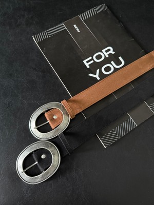 Fiori Süet Oval Tokalı Kadın Pantolon Kemeri, Ceket Kemeri, Gömlek Kemeri, Elbise Kemeri