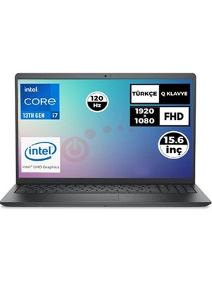 Dell Vostro 3530 Intel Core I7-1355U 8gb 512GB SSD 15.6" Fhd 120Hz Ubuntu Taşınabilir Bilgisayar N1601PVNB3530U