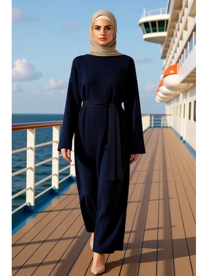 Benerly Kadın Bisiklet Yaka Düşük Kol Uzun Kollu A Line Kalıp Ribana Triko Elbise Fonksiyonel Spor