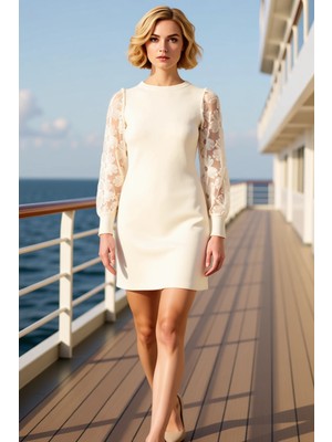 Benerly Kadın Bisiklet Yaka Uzun Kol Standart Kol Shift Kalıp Dokulu Triko Elbise Fonksiyonel Spor