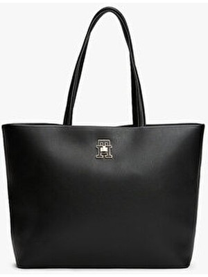 Tommy Hilfiger Kadın Siyah Tote Omuz Çanta - Ergonomik Tasarım ve Şık Görünüm Özellikleriyle