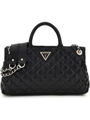 Guess Giully Kadın Siyah Düz Poliüretan Omuz Çantası Ergonomik Tasarım ile Şık Görünüm