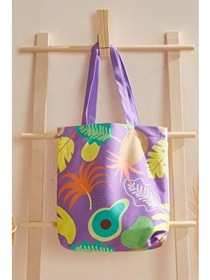 Ays Home Ananas Bez Plaj Çantası Yıkamalı Günlük Kullanım İçin Şık ve Renkli Tasarım