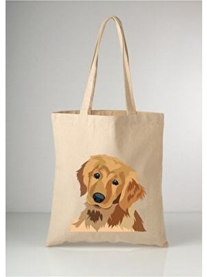Cemira Cute Dog Baskılı Tote Bez Çanta Kadınlar İçin Su İtici ve Hızlı Kuruyan 35*40 cm