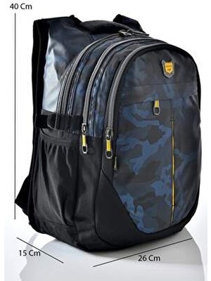 Relaxion Kamuflaj Desenli Suya Laptop Bölmeli Destekli Sırt Çantası Günlük Kullanım İçin