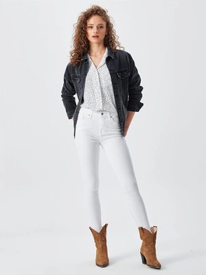 Ltb Alberta Black Feather Wash Kadın Kot Ceket