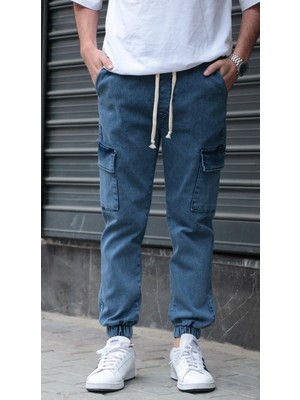 Osyday Erkek Jogger Kalıp Kargo Cep Pantolon Bel ve Paça Lastikli