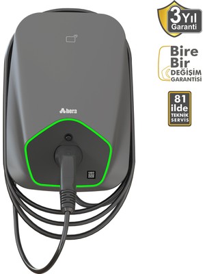 Hera ChargePack® BC31C Kablolu Elektrikli Araç Şarj Ünitesi 22kW Tip2 Çoklu Araç Uyumu