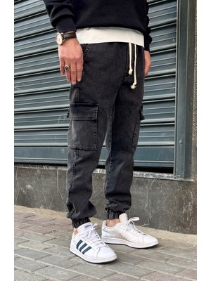 Osyday Erkek Jogger Kalıp Kargo Cep Pantolon Bel ve Paça Lastikli